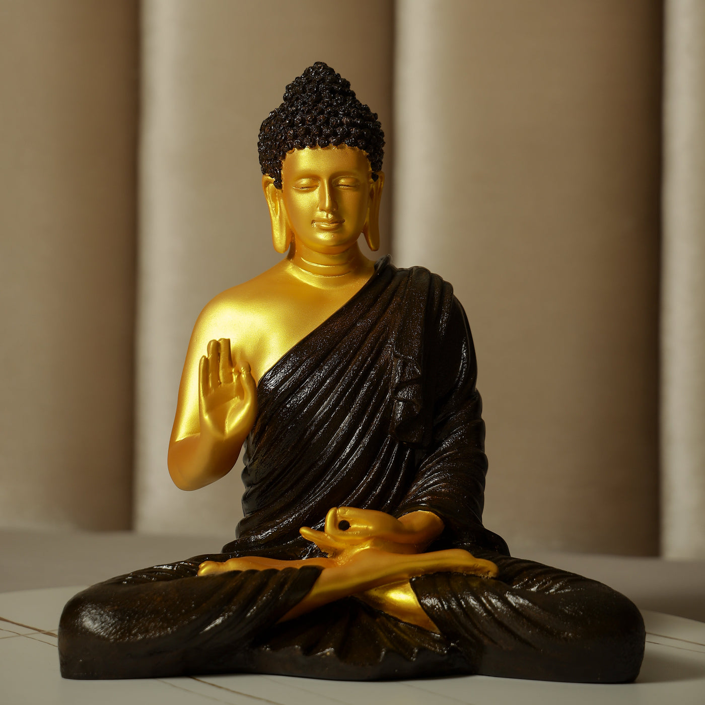 Blessing Buddha In Gold And Brown