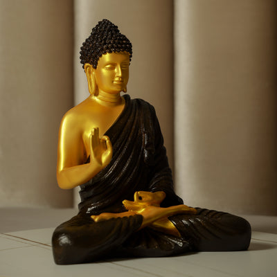 Blessing Buddha In Gold And Brown