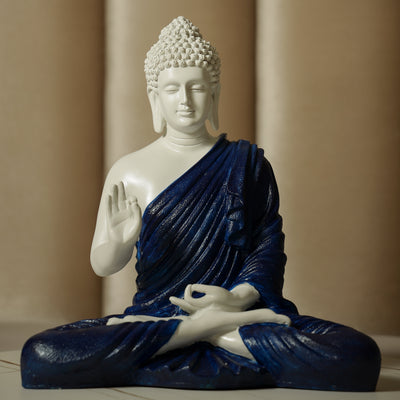 Blessing Buddha in White and Blue