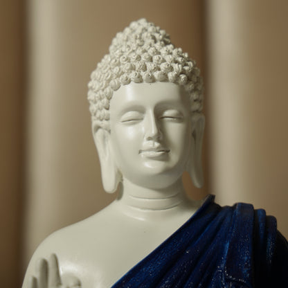 Blessing Buddha in White and Blue