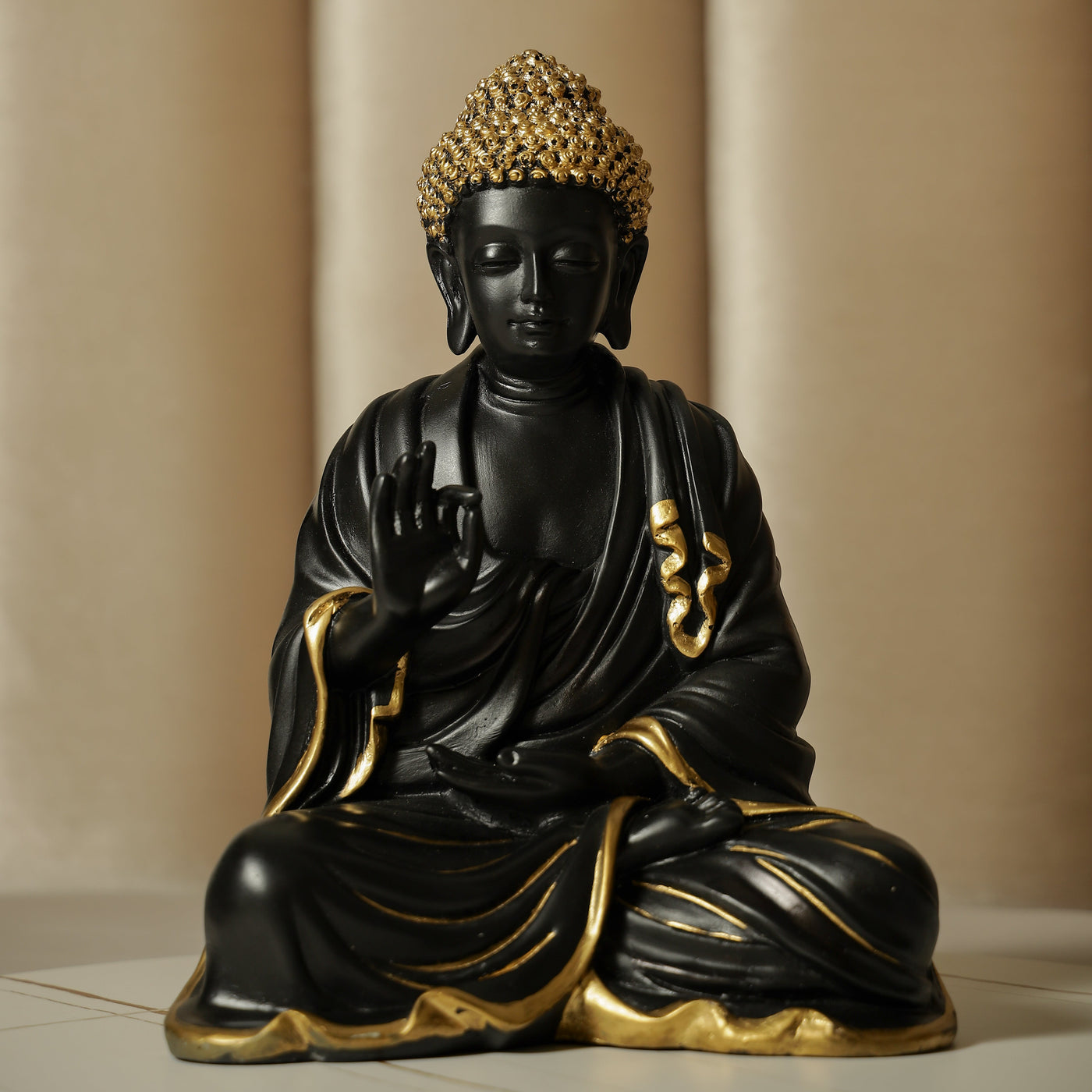 Blessing Buddha Black and Gold