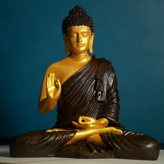 Blessing Buddha In Gold And Brown Artilicor