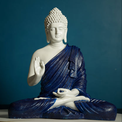 Blessing Buddha in White and Blue