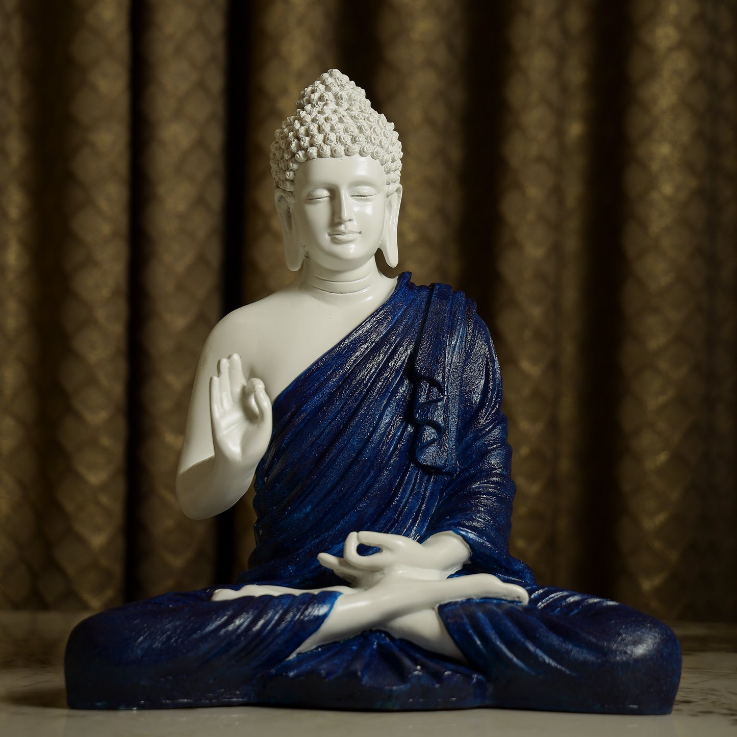 Blessing Buddha in White and Blue