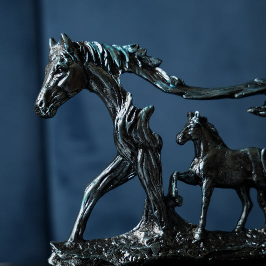 Handcrafted Galloping Blue Horse Artilicor