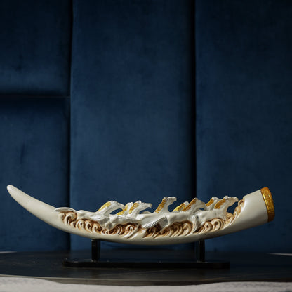 Horses on a Tusk Figurine