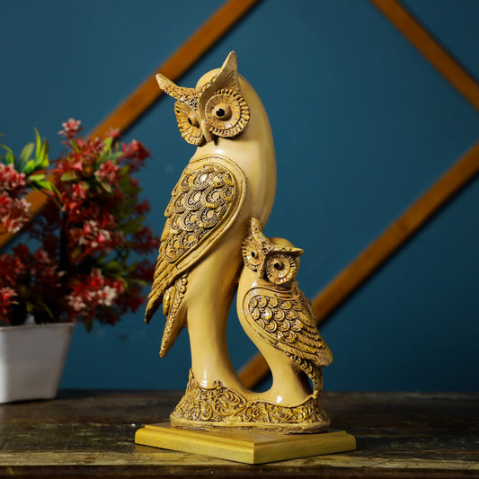 Golden Owl with Elegant Posture