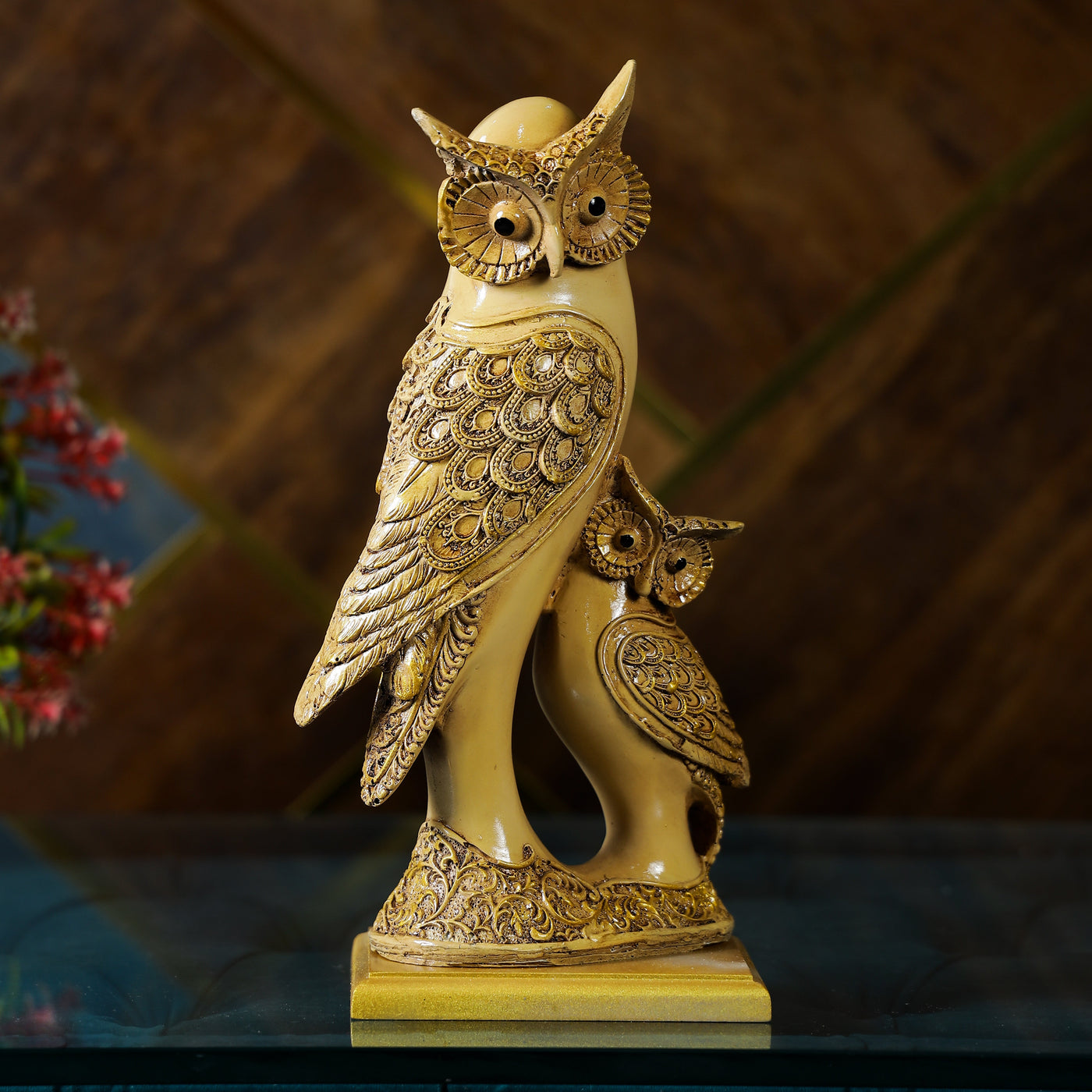 Golden Owl with Elegant Posture