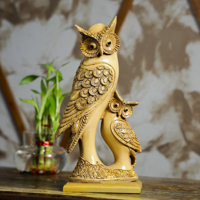 Golden Owl with Elegant Posture