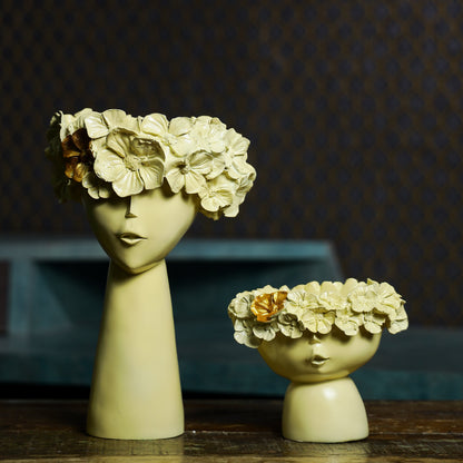 Lady Planter With Flowerhead